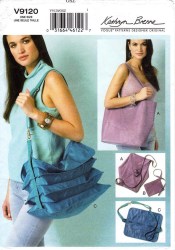 9120 KATHRYN BRENNE VOGUE SHAPED BAGS, POUCH Leather, Suede, Nylon PATTERN uncut